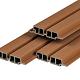 PuraTech 55 composiet blokprofiel dubbel 3,3 x 17,0 x 390 cm, teak, fijne houtnerf ( werkbreedte 14 