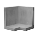 Keerwand Hoekelement 100x(2x100)x60cm (HxLxV) Grijs